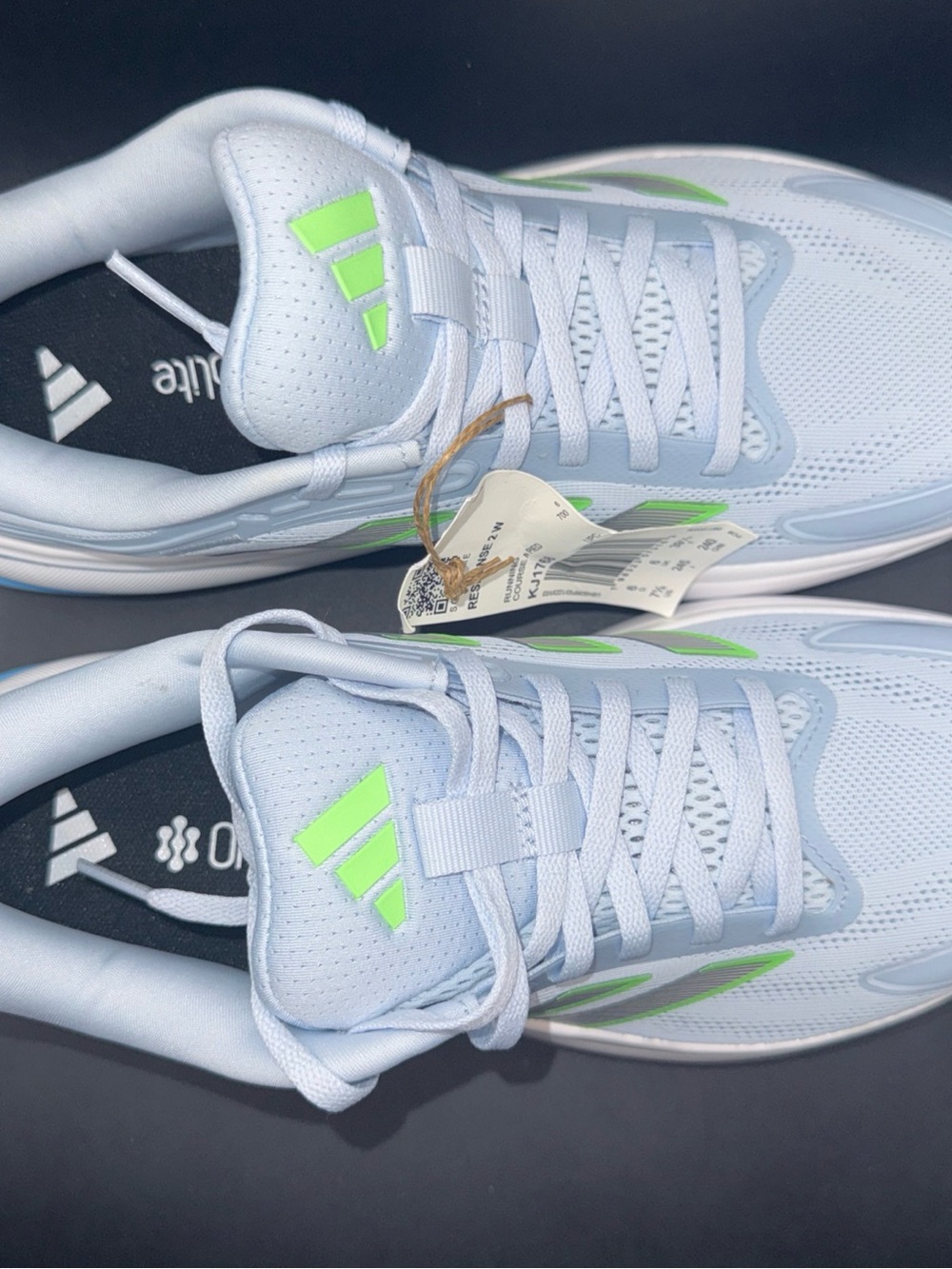 Size 7.5 - adidas Response 2 Crystal Sky Silver Metallic Lime Burst Wmns, KJ768 - Picture 6 of 11